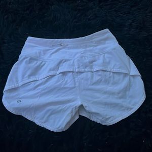 white lulu lemon shorts size 0